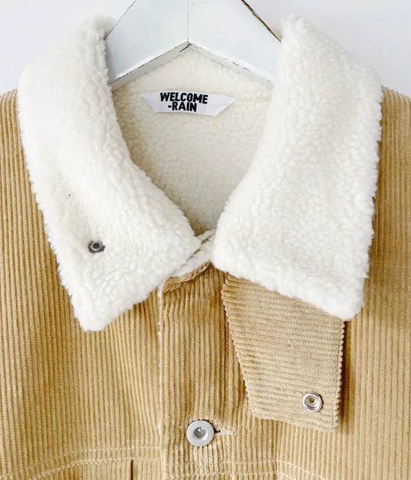 WELCOME-RAIN/CORDUROY JACKET (CAMEL)