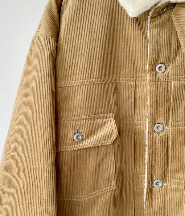 WELCOME-RAIN/CORDUROY JACKET (CAMEL)