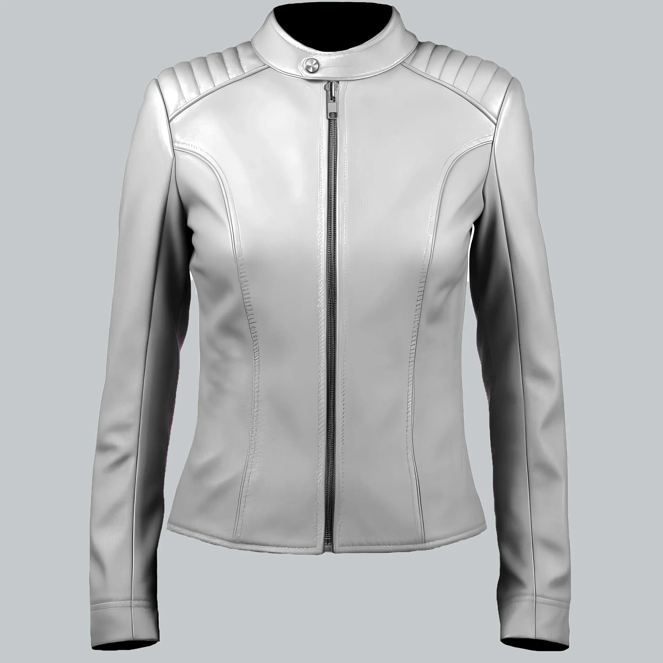 Women White Sheepskin Leather Jacket