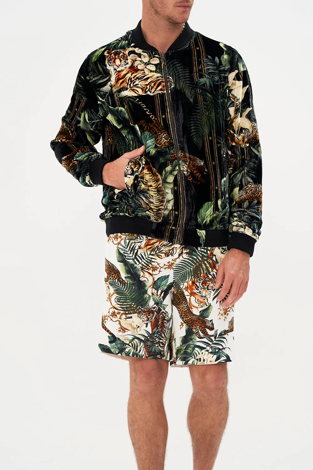 ZIP THROUGH REVERSIBLE BOMBER JACKET TIGER TRAP