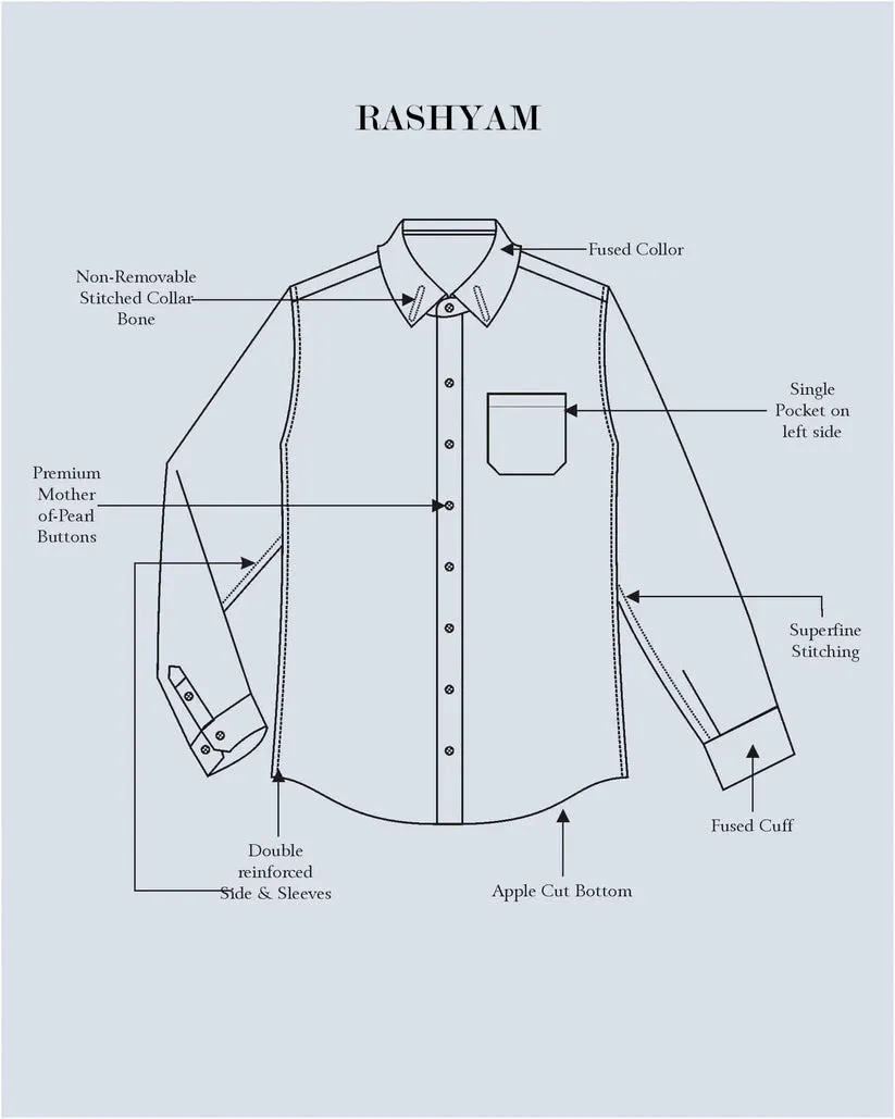 Zodiac French Grey With Lavender Designer Cotton Shirt For Men